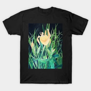 Yellow irises watercolour painting T-Shirt